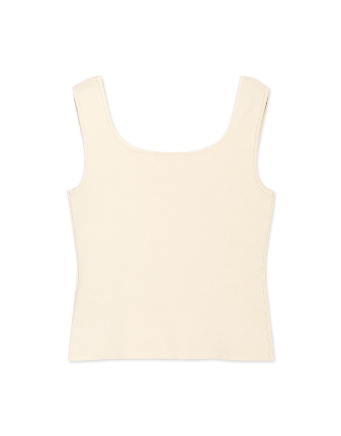 Minimalist Square Neck Knit Tank Top