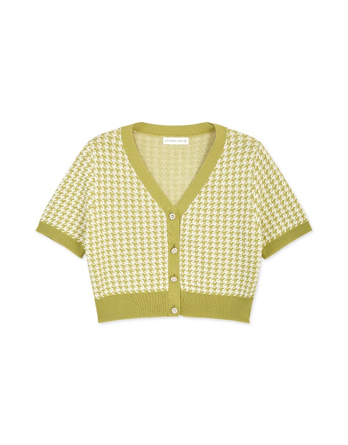 Feminine Chic Houndstooth Knit Top