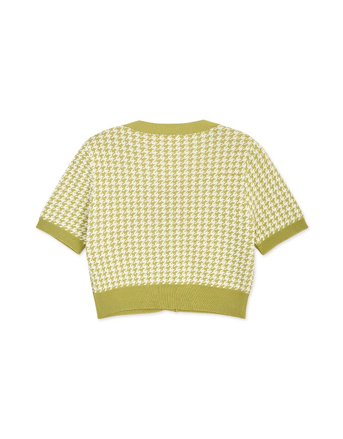 Feminine Chic Houndstooth Knit Top