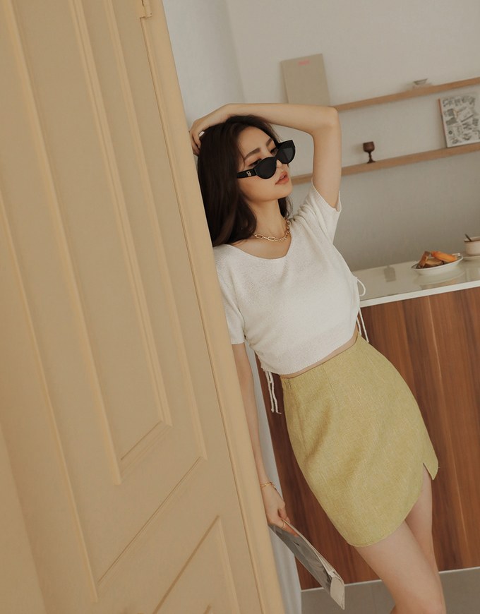Refined Side-Drawstring Knit Top
