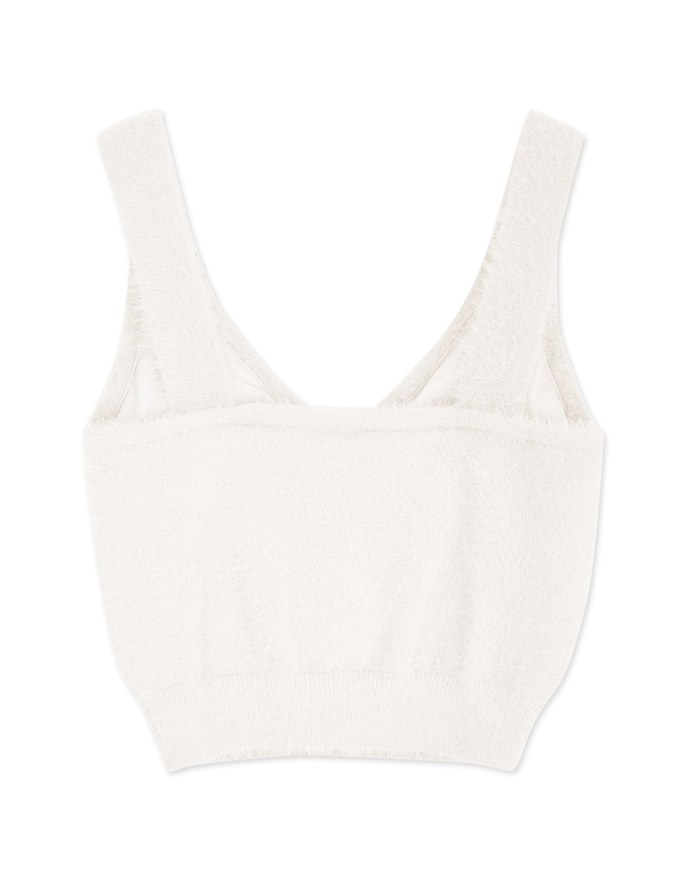 V Neck Woolen Knit Short Cami Top
