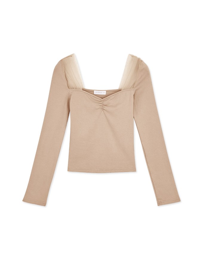 Square Neck Patchwork Crop Top