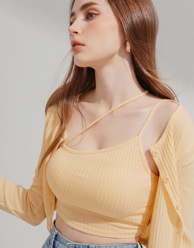 Diagonal Line Two-Piece Top (with padding)