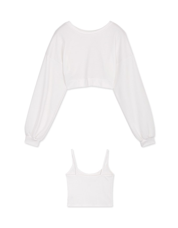 2Way Slit Two-Piece Cropped Top
