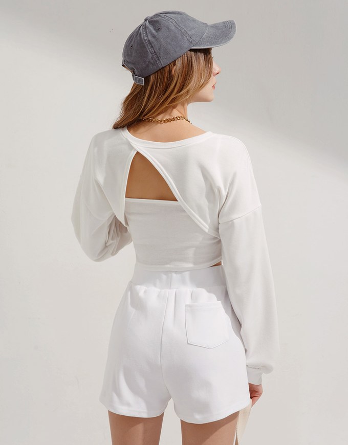 2Way Slit Two-Piece Cropped Top