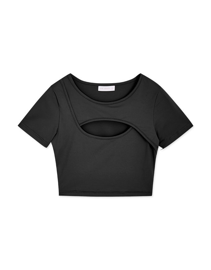 U Neck Low Cut Crop Track Top