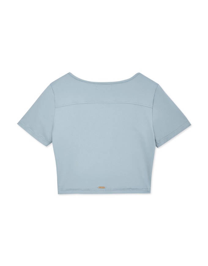 U Neck Low Cut Crop Track Top