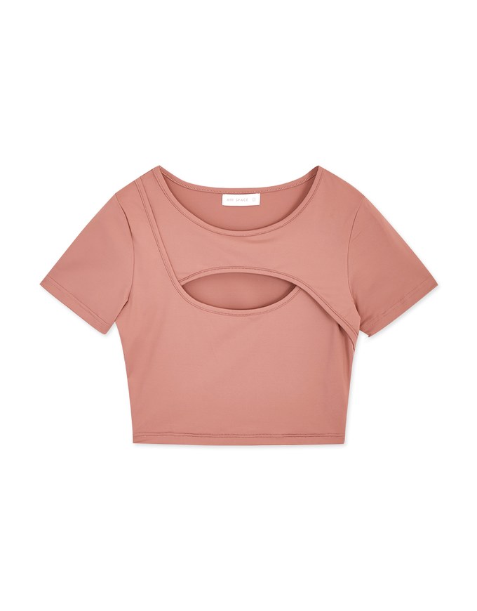 U Neck Low Cut Crop Track Top