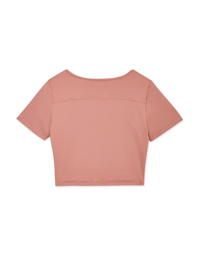 U Neck Low Cut Crop Track Top