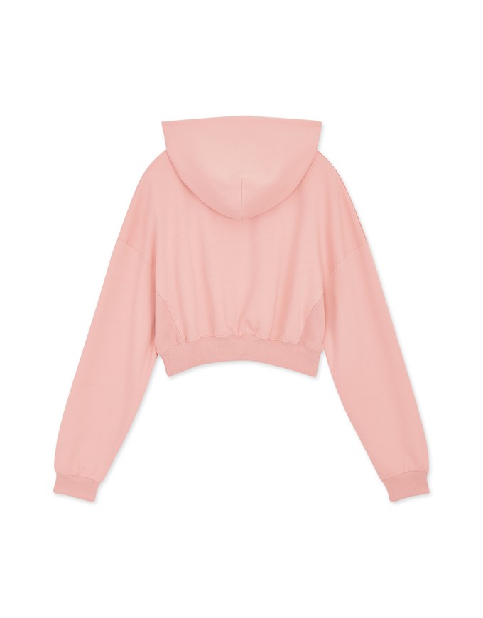 Hooded Drawstring Crop Sweatshirt