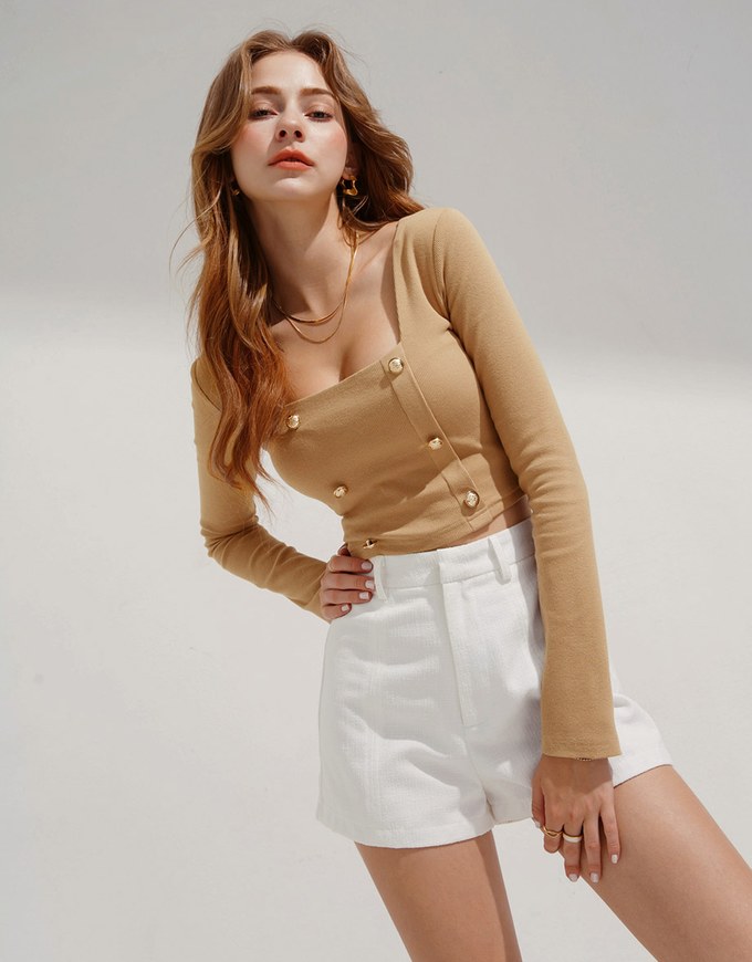 Square Neck Double Crop Top