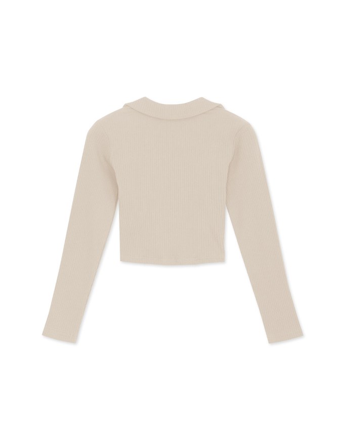 Crossover Collar Straight Pattern Crop Blouse Shirt