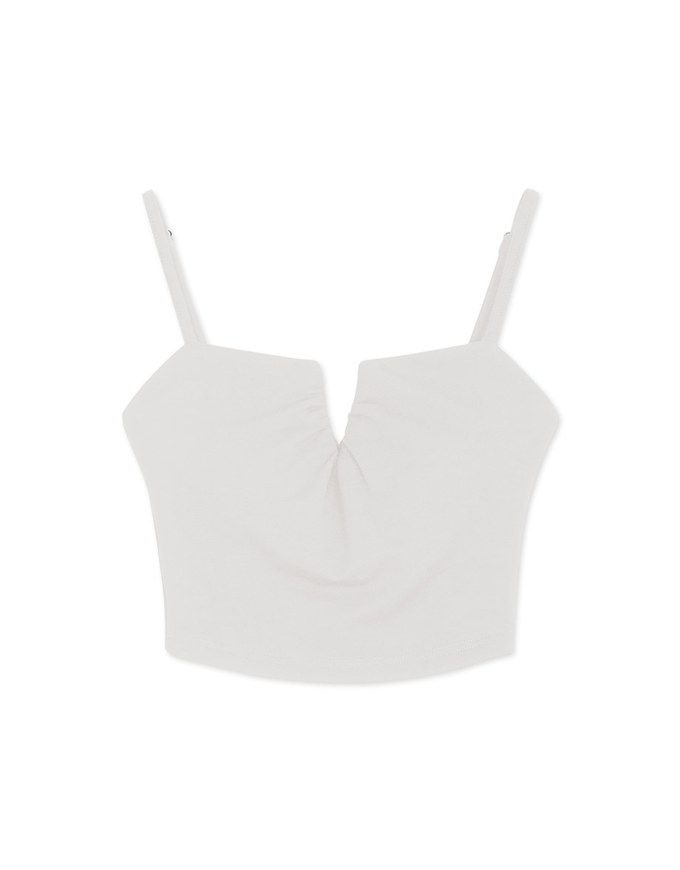 V Low-Cut Scrunch Crop Tank Top (with padding)