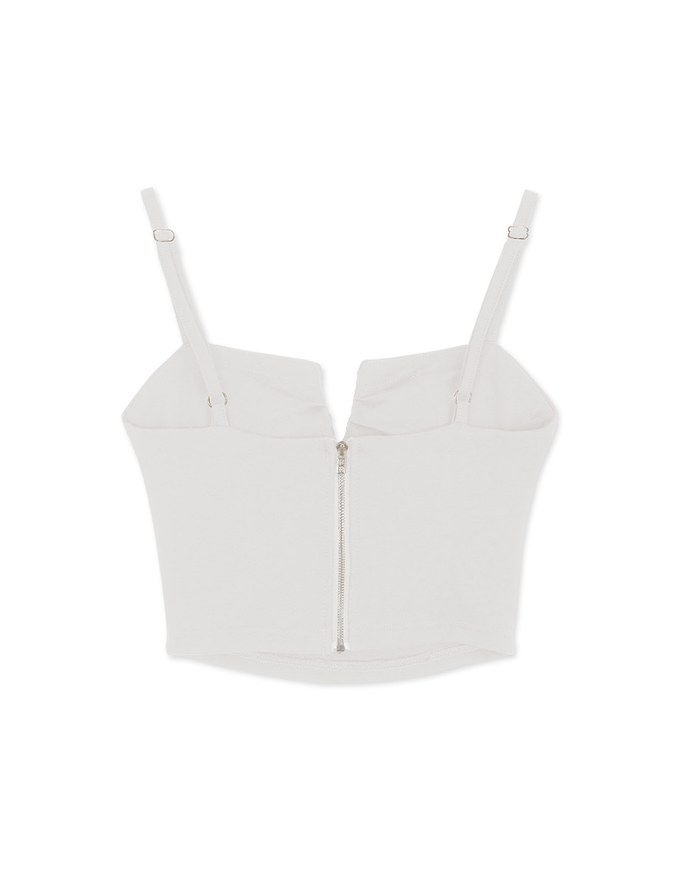 V Low-Cut Scrunch Crop Tank Top (with padding)