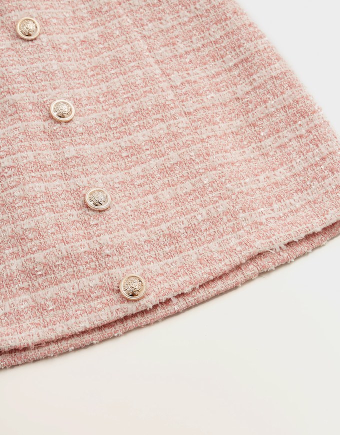 Tweed Gold Button Skorts
