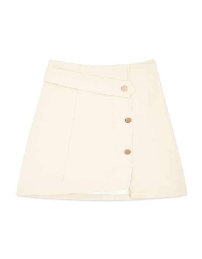 Asymmetric Skirt With Side Buttons