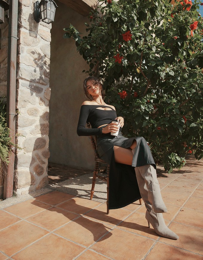 High Waisted Slim Slit Faux Leather Maxi Maxi Long Skirt