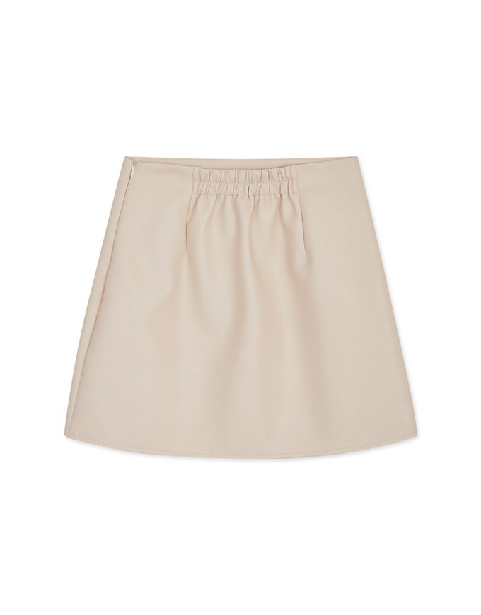 Sleek Slit Faux Leather High Waisted Skorts