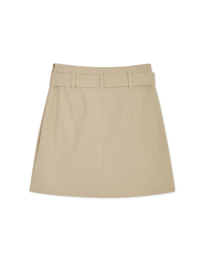 Overlapping Asymmetric Skirt (With Belt)