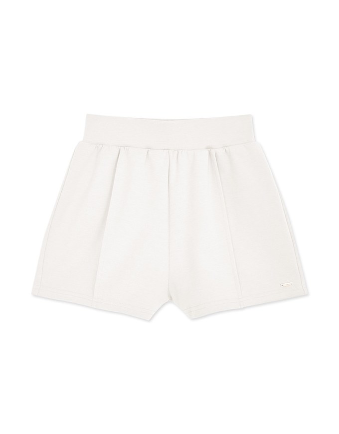 Pleated High Waisted Slim Sports Shorts