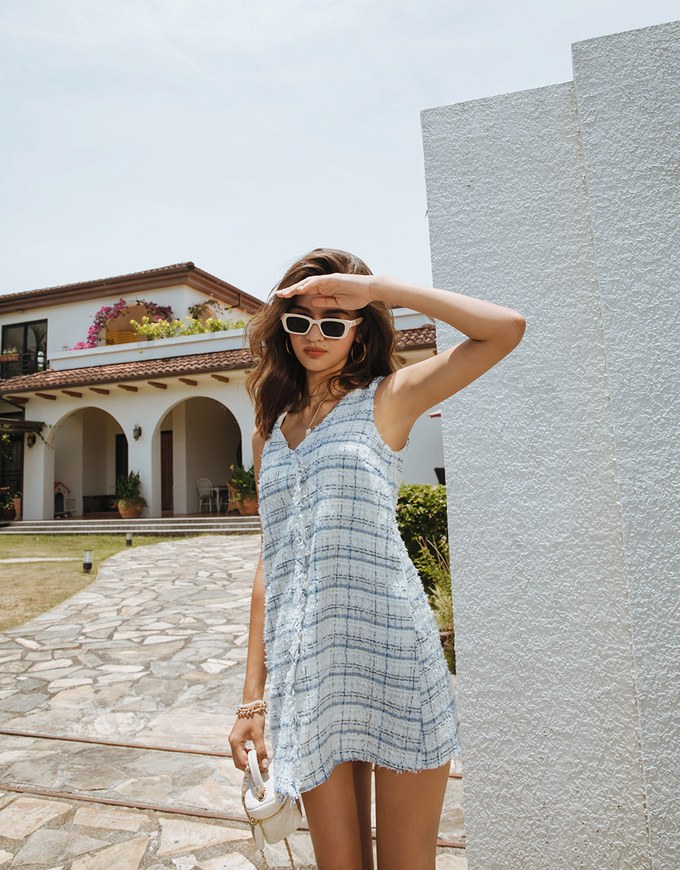 Chic Fringed A-Line Vest Mini Dress