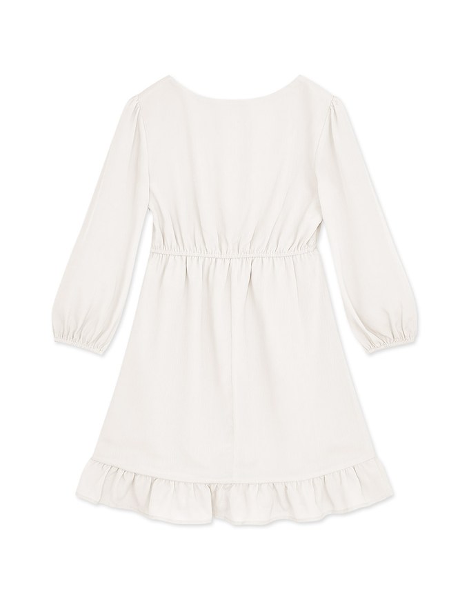 Square Collar Wrinkled Mini Dress