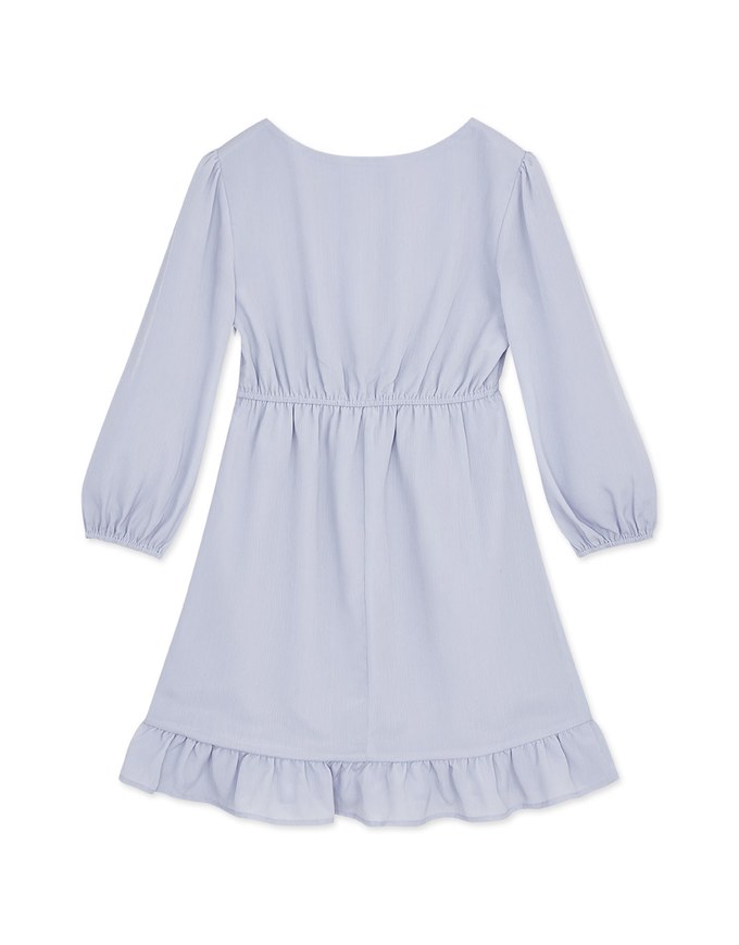 Square Collar Wrinkled Mini Dress