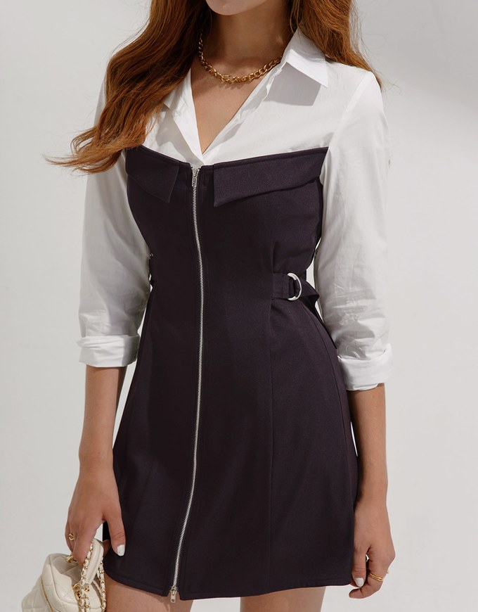 Fake Two Piece Mini Dress