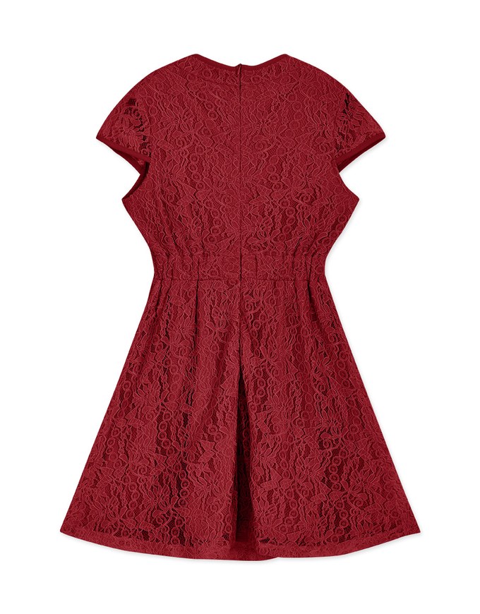 Qipao DRESS Front Cutout Lace Mini Cheongsam Dress