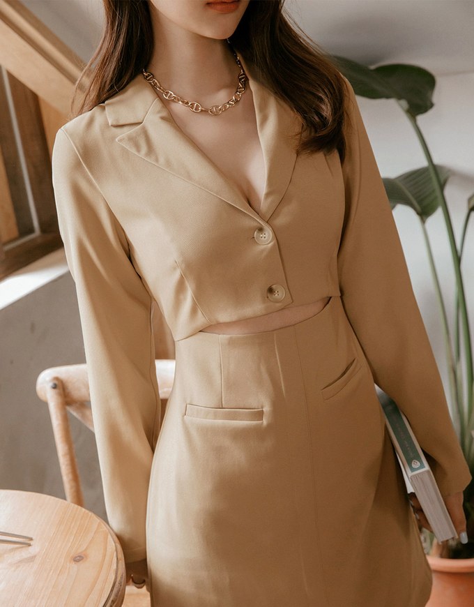 Whimsy Hollow Cut Waist Mini Dress