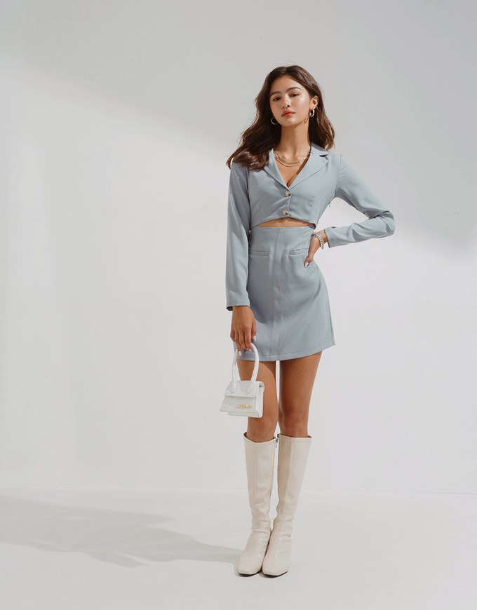 Whimsy Hollow Cut Waist Mini Dress