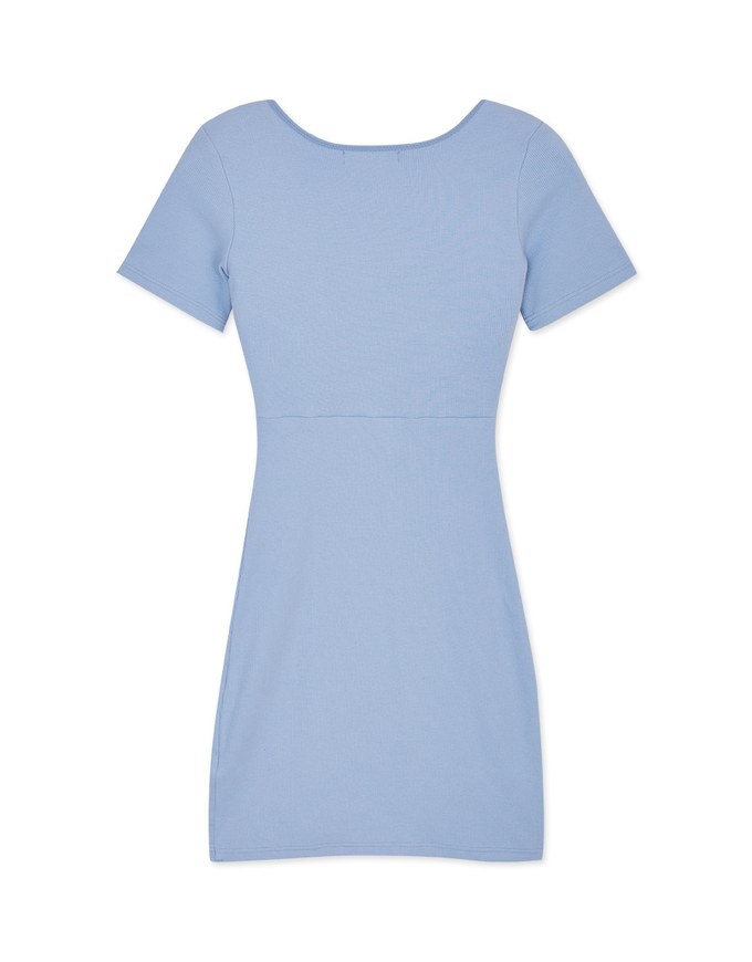 Push-Up Slit Knit Bodycon Mini Dress