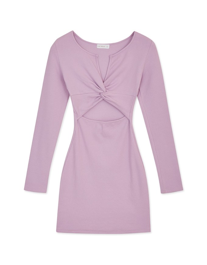 V-Neck Low-Cut Twisted Cutout Mini Dress