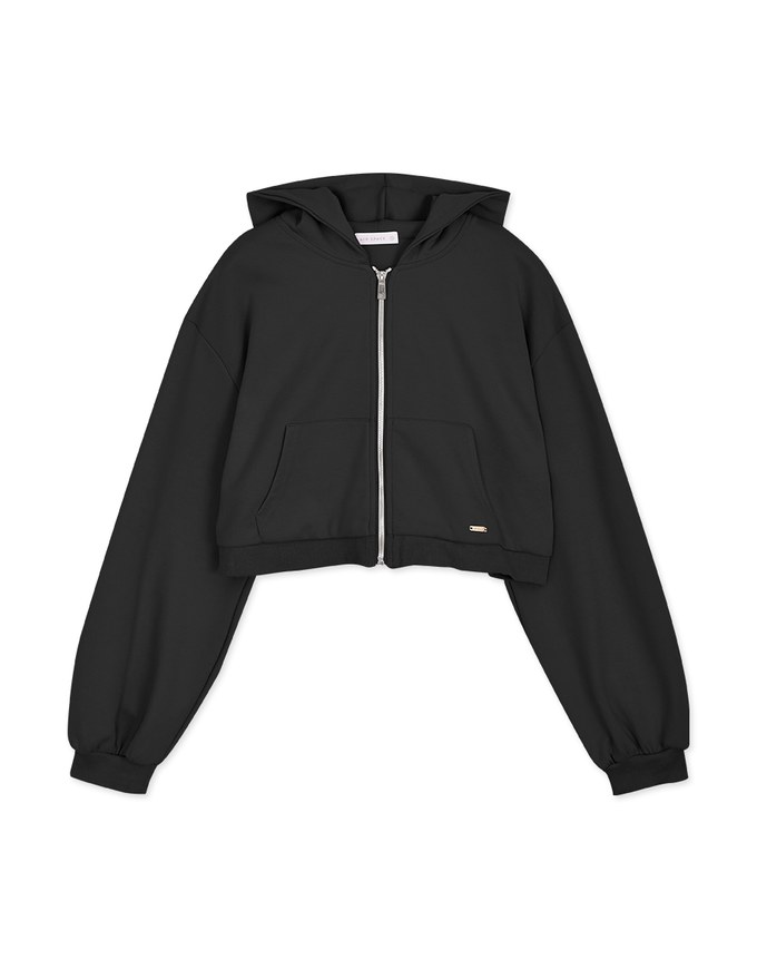Hooded Zip Crop Track Blazer Jacket