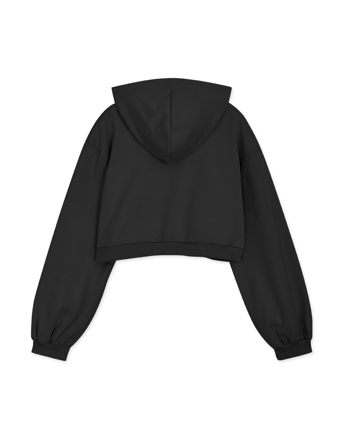Hooded Zip Crop Track Blazer Jacket