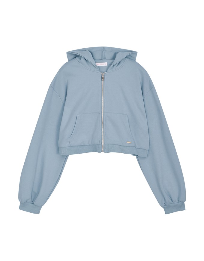 Hooded Zip Crop Track Blazer Jacket