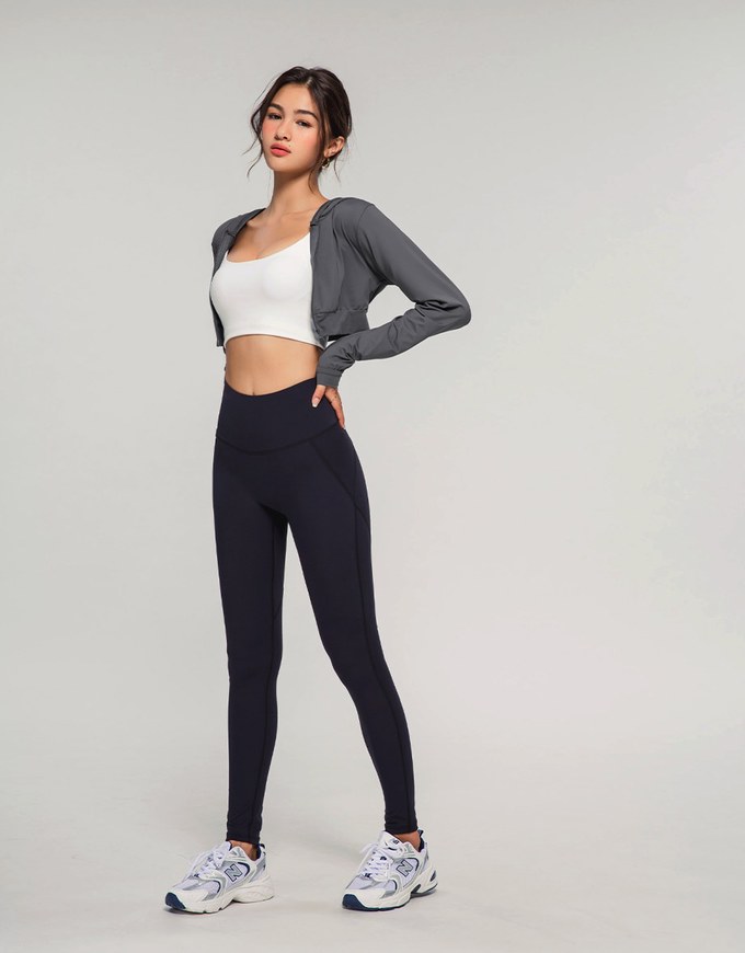 Lightweight Hooded Crop Track Blazer Jacket