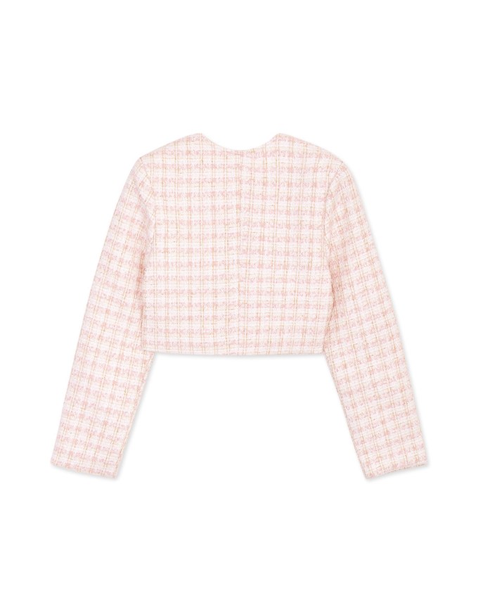 Tweed Cardigan Blazer Jacket (With Padded Shoulders)