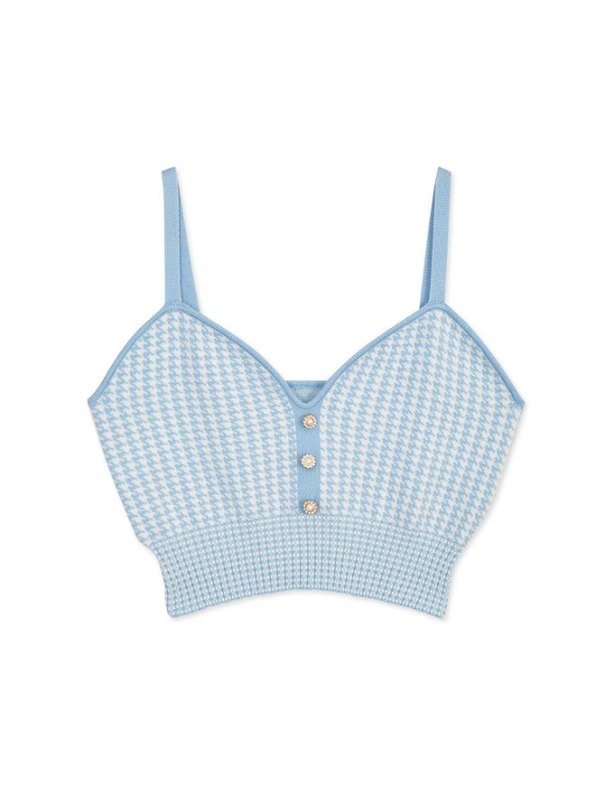 Button Cropped KnitCrop Top