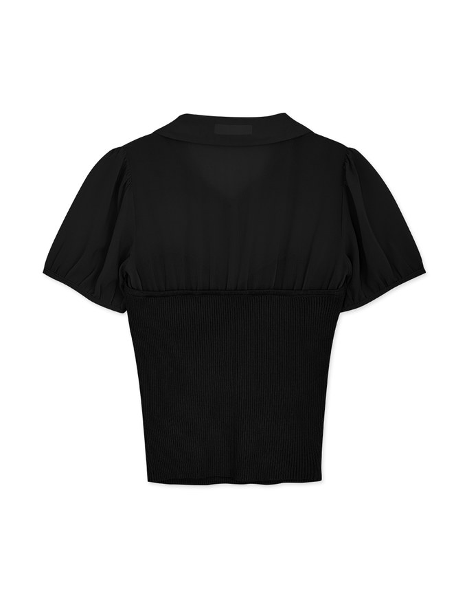 Sweet Panelled Lapel Top