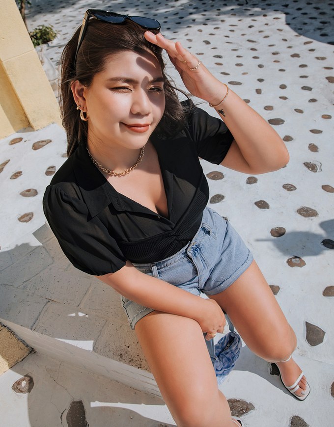 Sweet Panelled Lapel Top