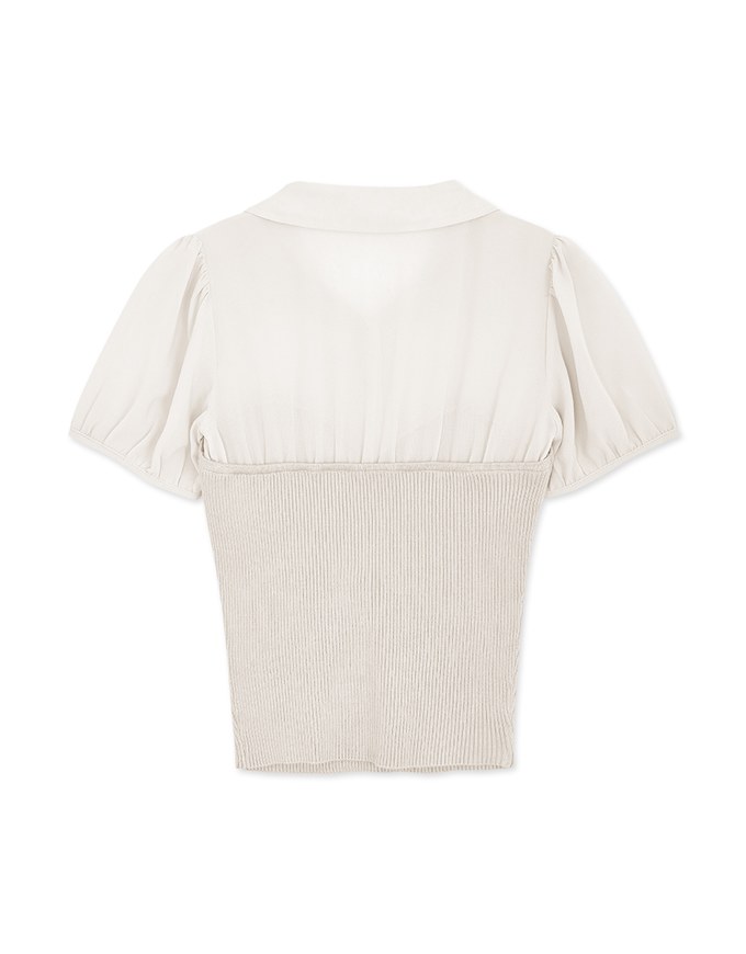 Sweet Panelled Lapel Top