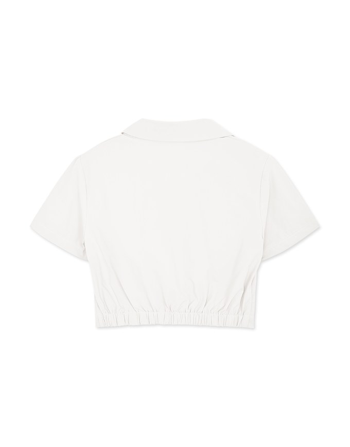 Front Knot Cinched Waist Blouse Shirt