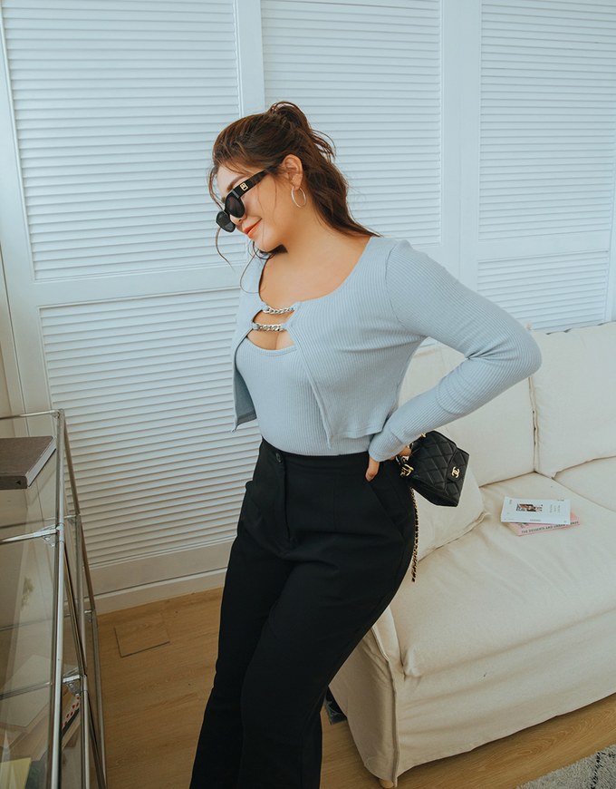 Metal Straight Grain Two-Piece Crop Top