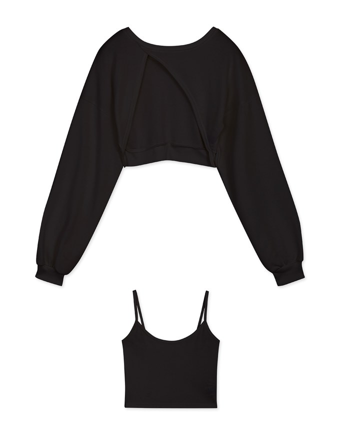 2Way Slit Two-Piece Cropped Top