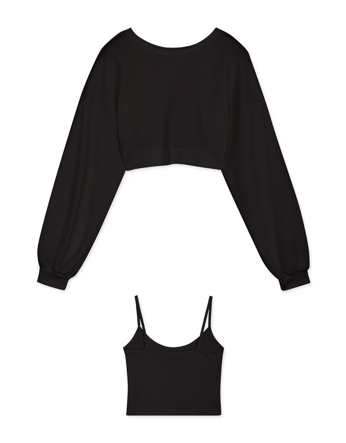 2Way Slit Two-Piece Cropped Top