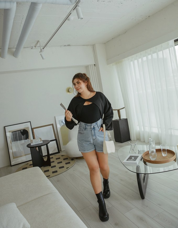 2Way Slit Two-Piece Cropped Top