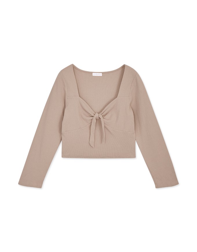 Square Neck Twist Knot Striped Top