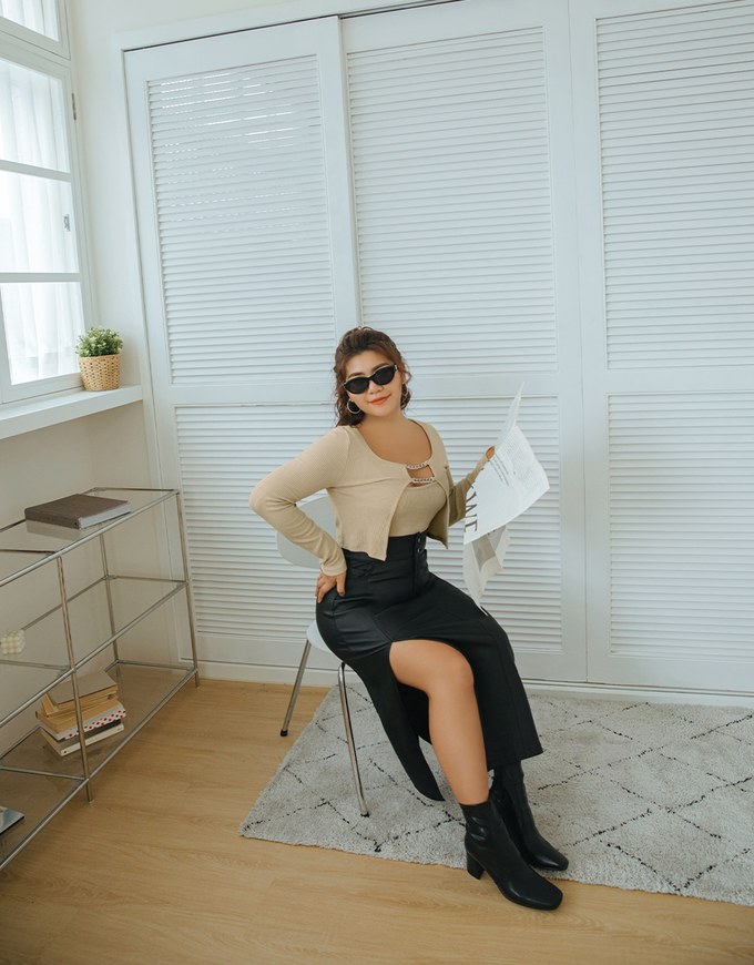 High Waisted Slim Slit Faux Leather Maxi Maxi Long Skirt