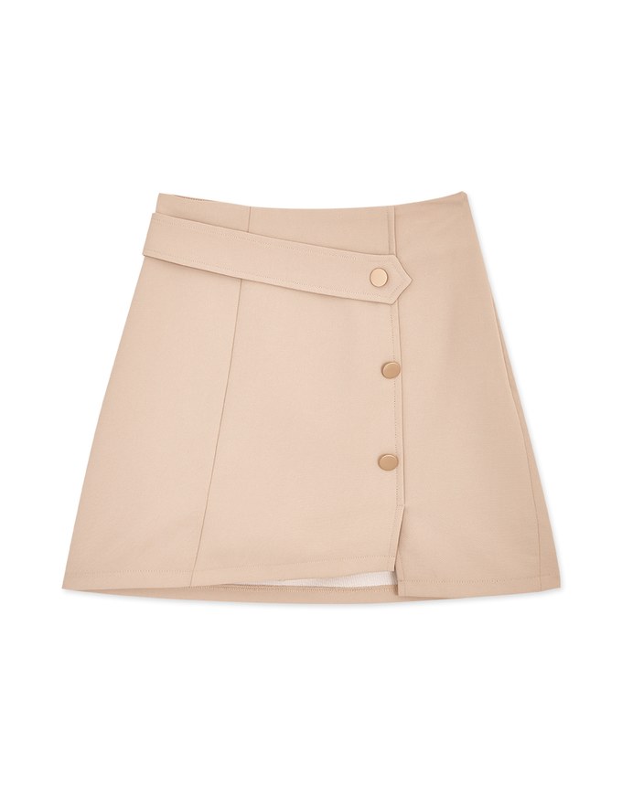 Asymmetric Skirt With Side Buttons